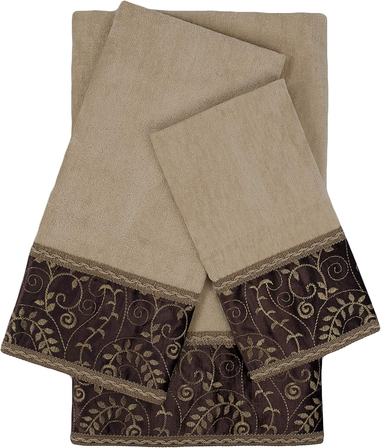 Sherry Kline Luxuriant Red 3-Piece Embellished Towel Set