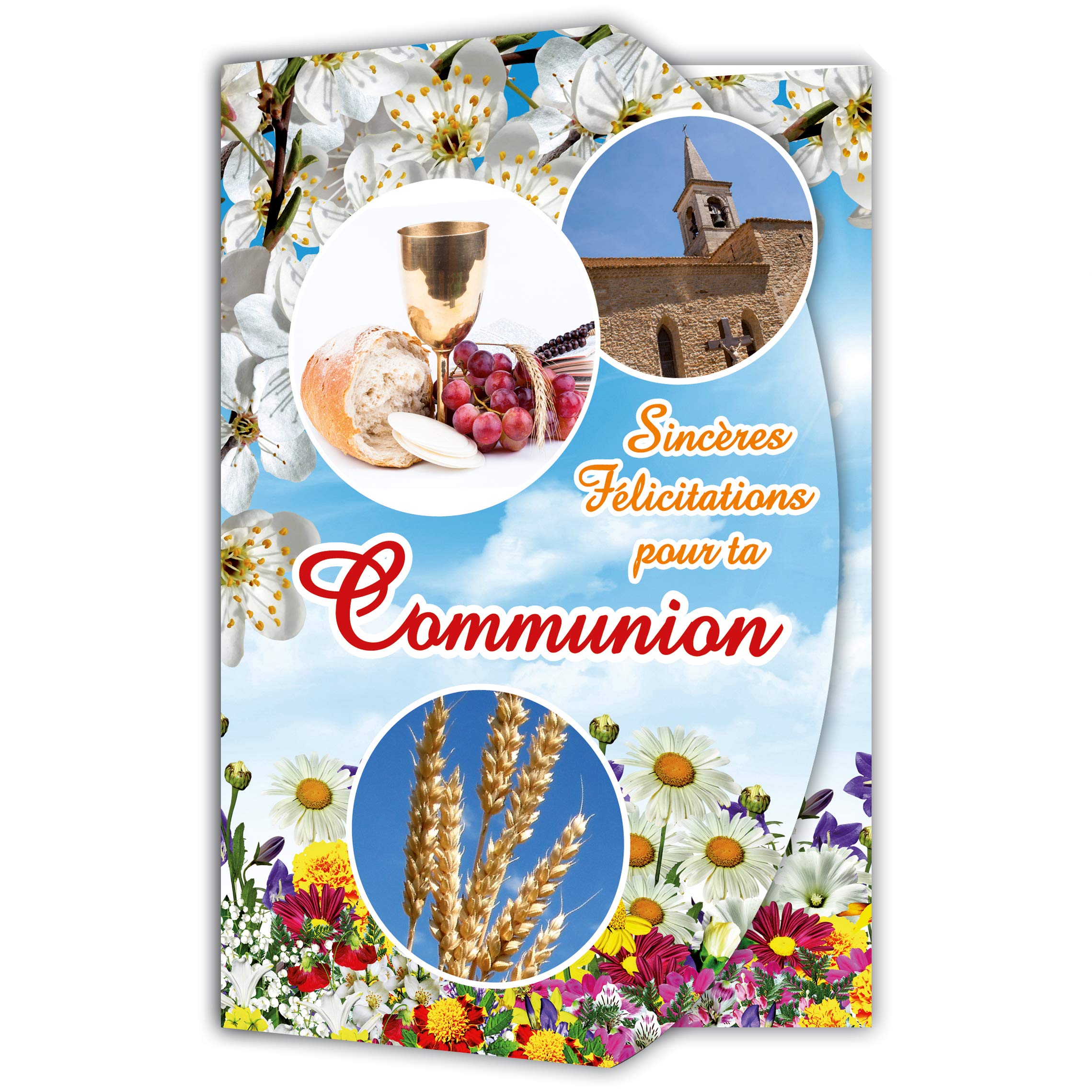 Afie 68-1035-A Holder Card with Blue Envelope - Congratulations for Your Communion; Closed Format 115 x 170 mm;