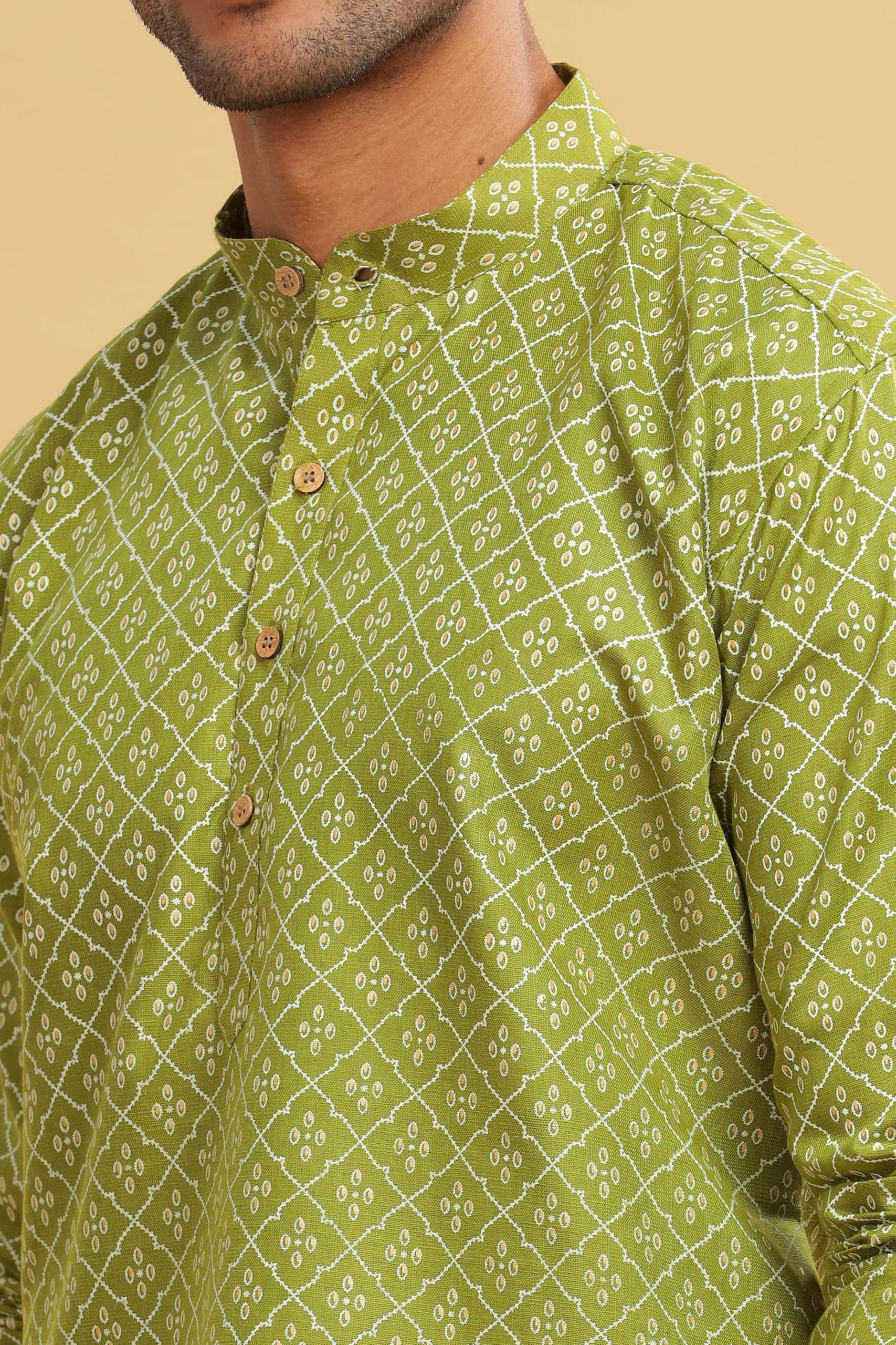 BE ACTIVE Cotton | Traditional and Elegant Look | Indian Kurta for Men | Full Sleeve Kurta C-RF0061 KR 3 XL - Image 4 thumbnail