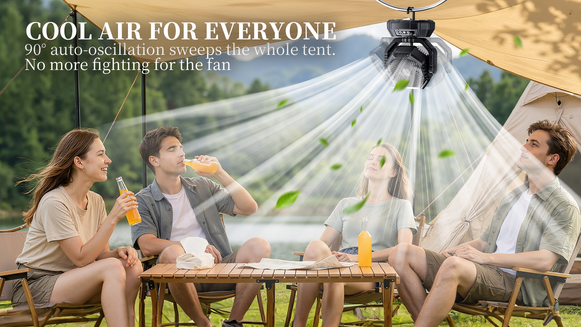 Amazon.com: AJVV Camping Fan, Oscillating Battery Powered Portable