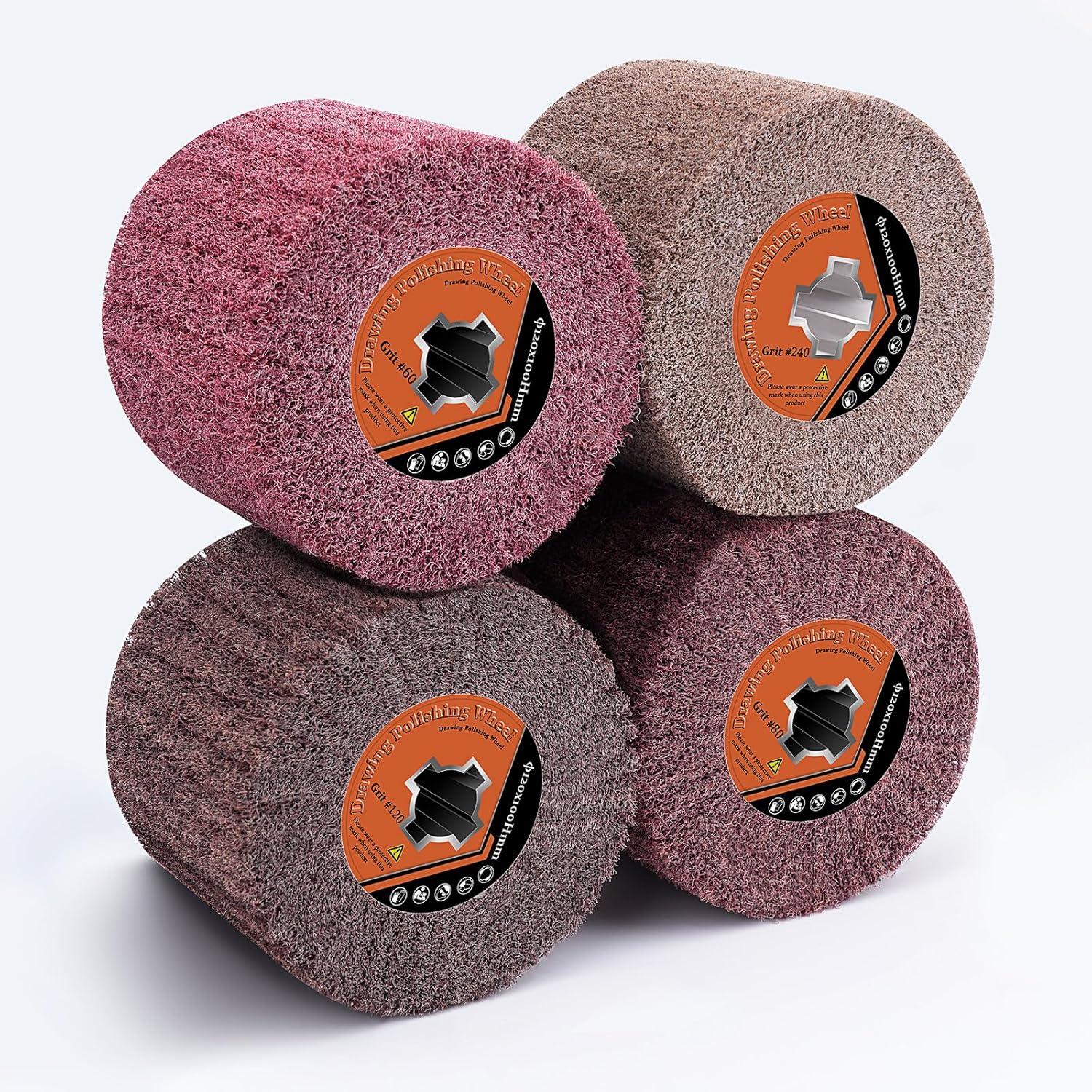 6 Pcs Non-Woven Wire Drawing Flap Wheel, Burnishing Polishing Wheel Drum for Metal Stainless Steel Wood Surface Conditioning Treatment Grit 240# 240# 320# 320# 400# 600#