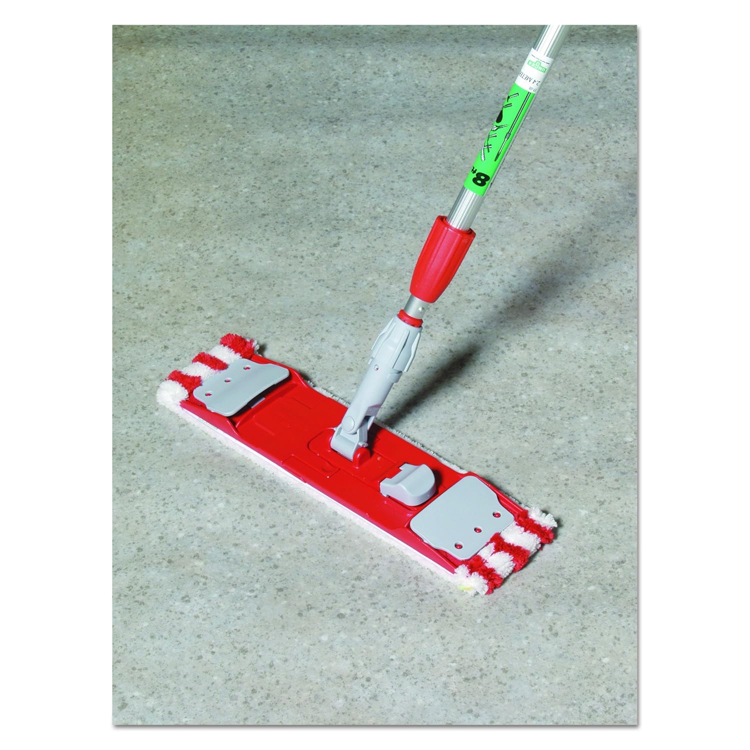 Unger MD40R Microfiber Mop Head, 16 x 5, Medium-Duty 7mm Pile, Red/White