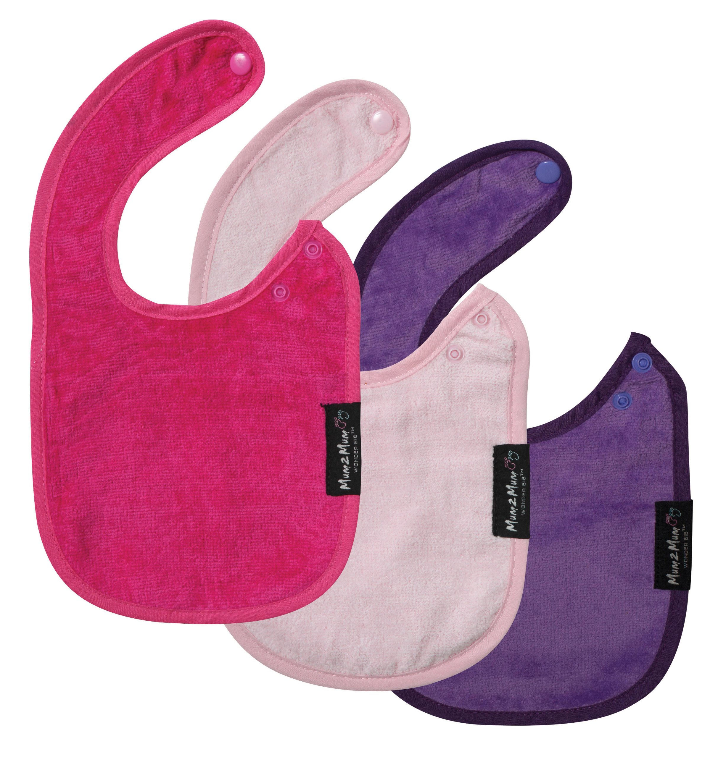 Mum2mum Pink Infant Wonder Bib, Hot Purple, Baby By