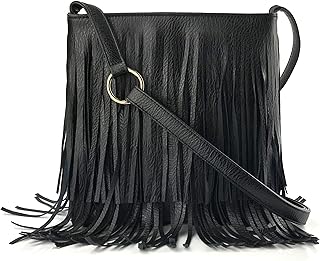 Glossy Fringe Cross Body Shoulder Bag Tassel Womens Purse