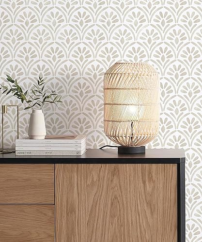 Miniatura 28 de Hopepak Papel tapiz azul para despegar y pegar, papel de contacto geométrico moderno, bohemio, acuarela, extraíble, autoadhesivo, texturizado