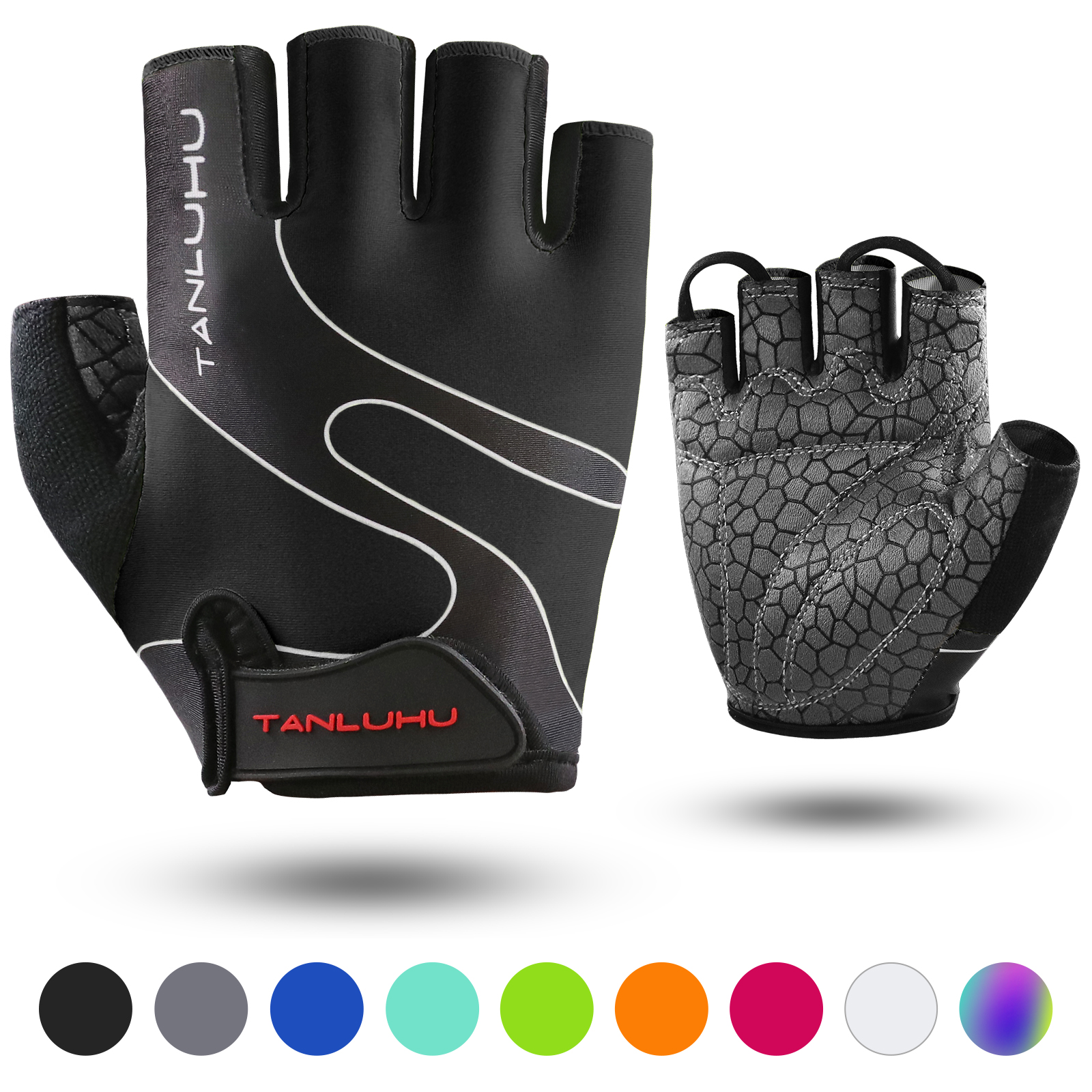 Guantes de Ciclismo Tanluhu - Guantes de Medio Dedo para Montaña y Ruta, Transpirables, Amortiguadores, para Hombre y Mujer miniatura 7