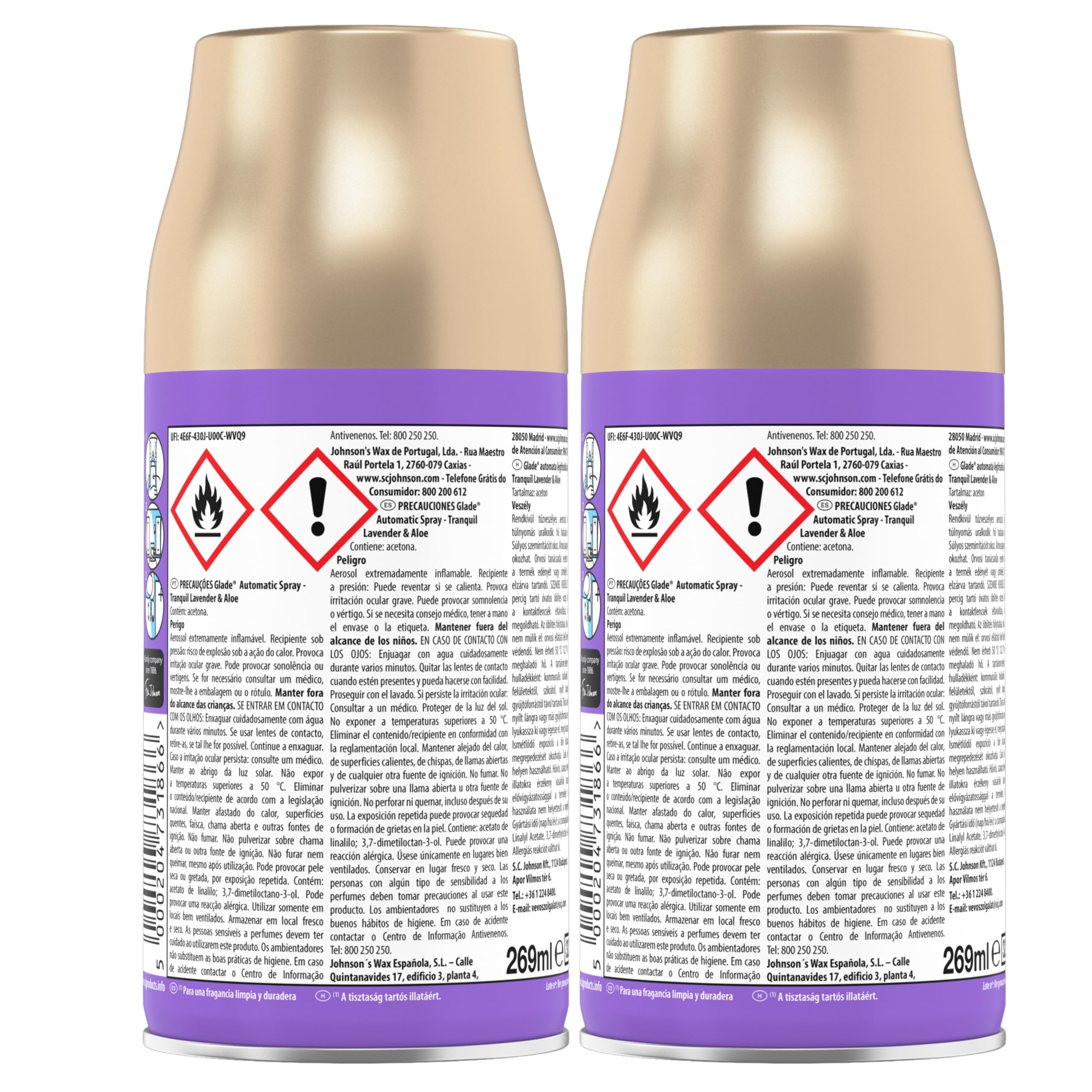 Glade Ambientador Automático Lavanda, con Aceites Esenciales, Dura Hasta 60 Días, 2 Recambios