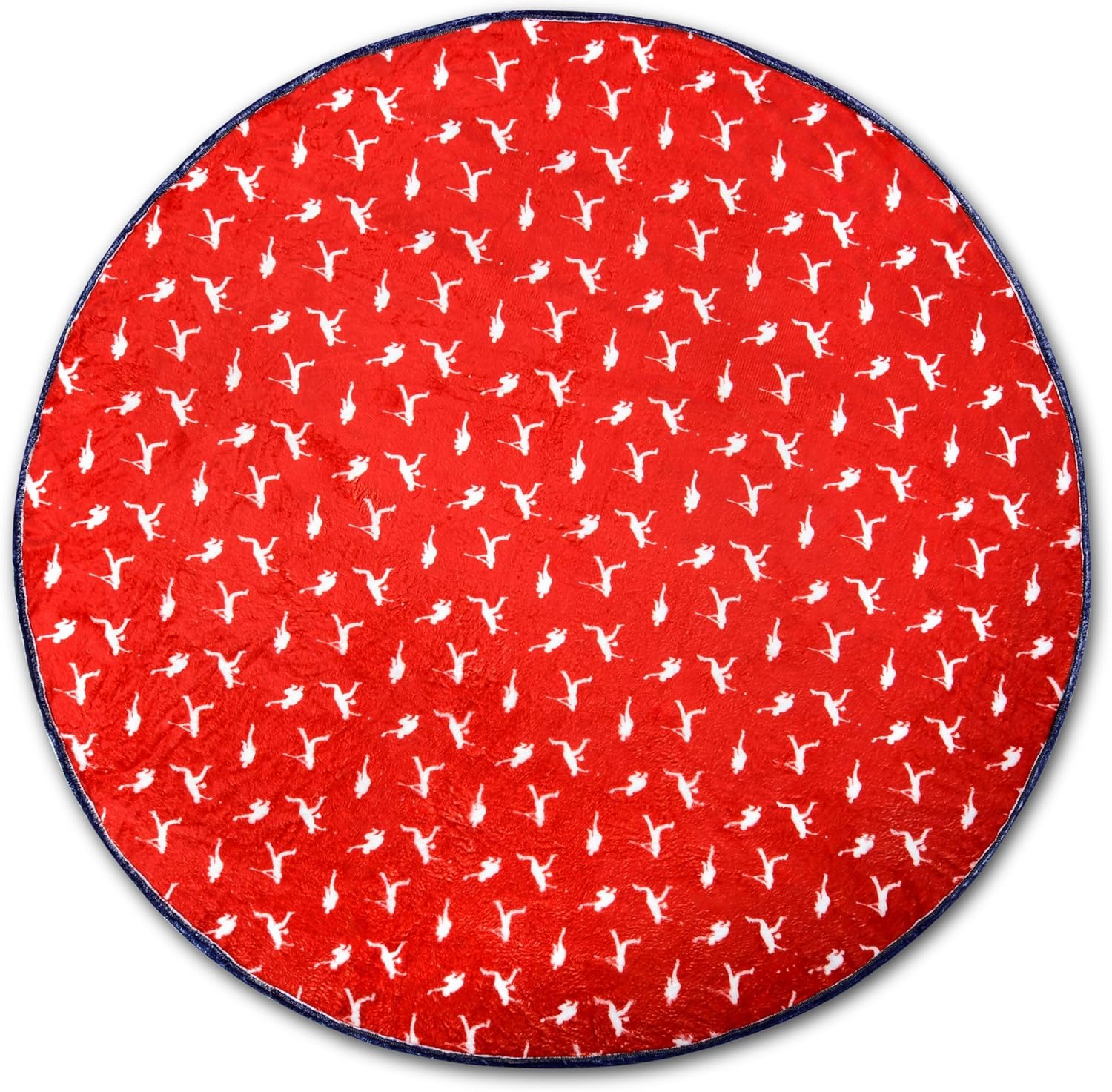 iscream Home Run Premium Silky Plush 60" Round Reversible Baseball Shaped Fleece Throw Blanket