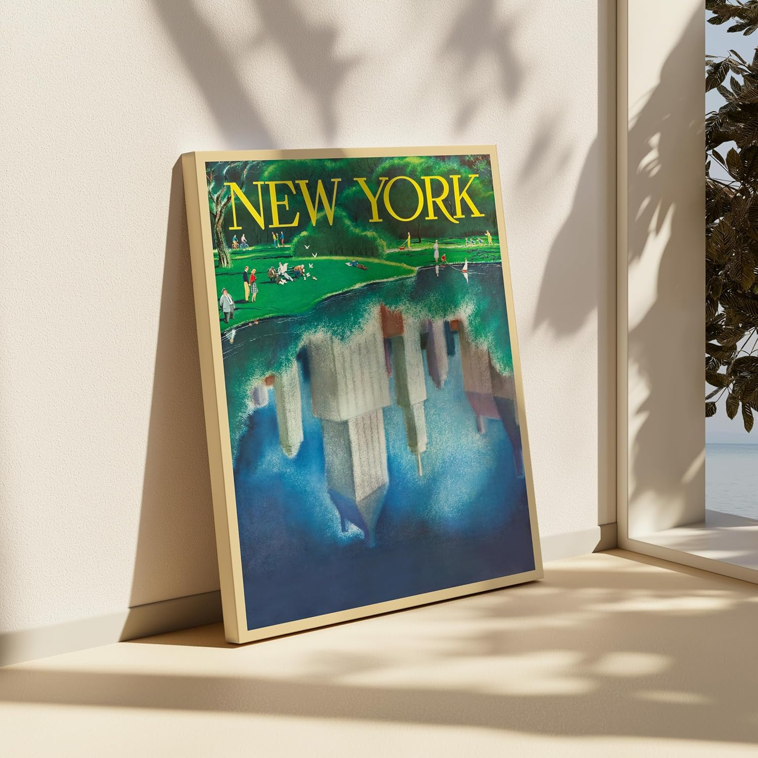 Poster Master Vintage Travel Canvas - Retro Central Park Print - New York Art - Gift for Him, Her, New Yorkers, Travel Lover - Wall Decor for Home, Office, Bedroom - 8x10 STRETCHED Canvas