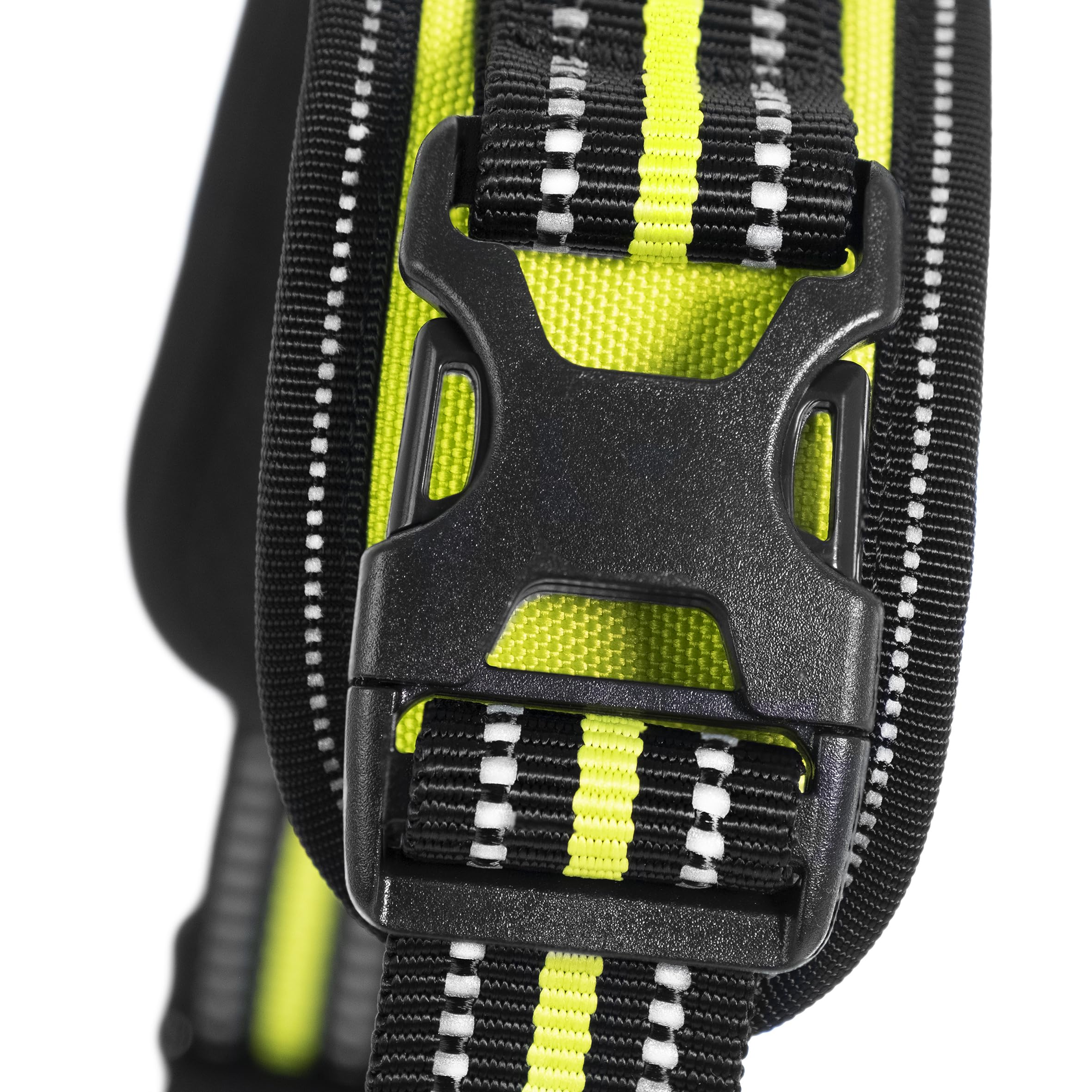 Record Hundegeschirr Action Alpi aus Geflochtenes Nylon Mit 3M ScotchLite Reflektierende Bänder | Farbe Gelb, Größe L, Umfang 70-95 cm