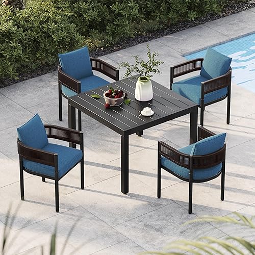 Grand patio 5-Piece Outdoor Dining Set for 4 with 1
