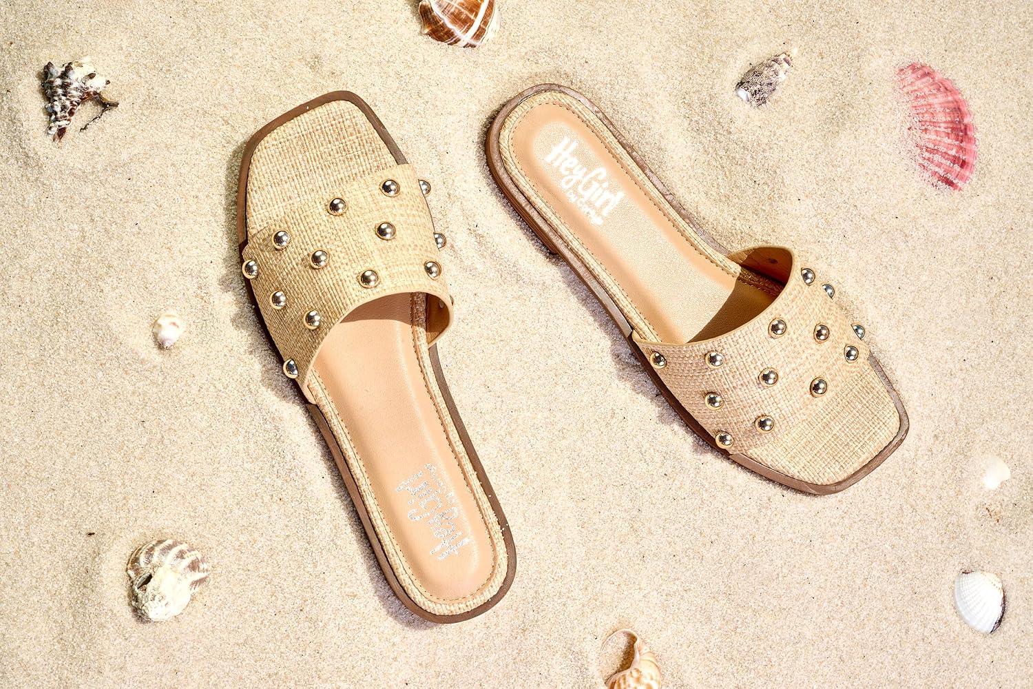 Corkys Footwear Hey Girl Women’s Come Aboard Sandal – Featuring a Wide Band with Stud Embellishments, a Lightly Cushioned Insole, a Square Toe, and Slip-on Design