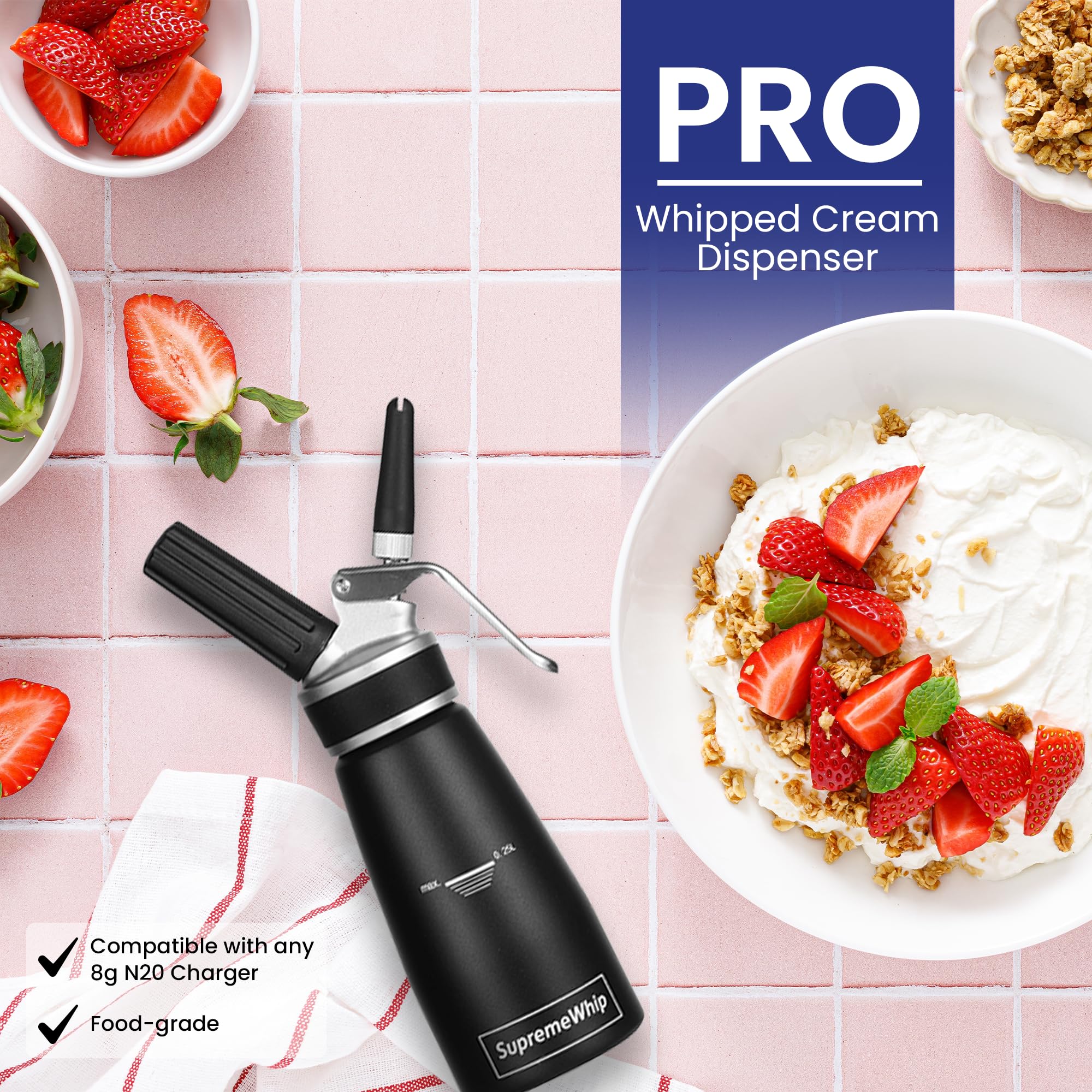 Amazon.com: Aluminum Pro Metal Whipped Cream Dispenser, 250ml