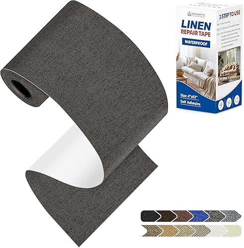 Vista 428 de Parches de reparación de lino grueso, parches de tela de lino autoadhesivos, 8 x 11 pulgadas, 2 unidades, multicolor, se pueden utilizar