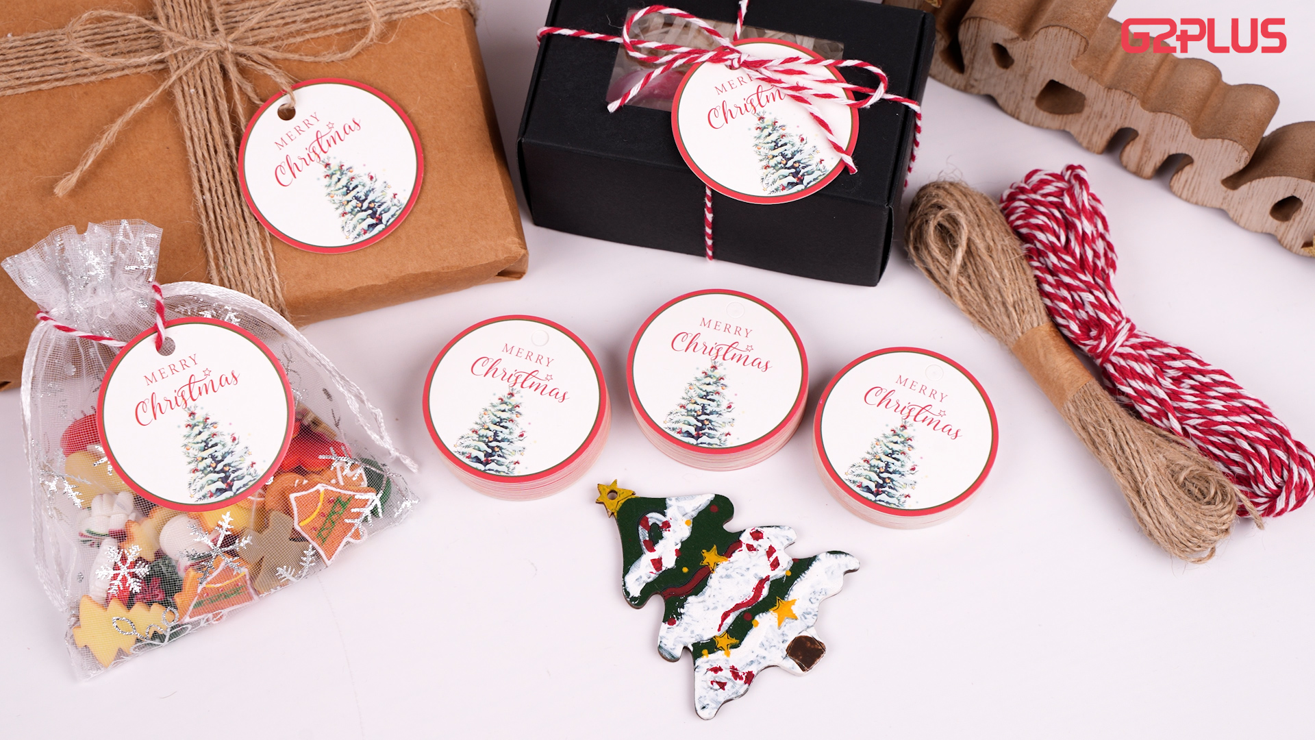 Amazon.com: G2PLUS 100Pcs Christmas Tags for Gift, 2'' Round Merry