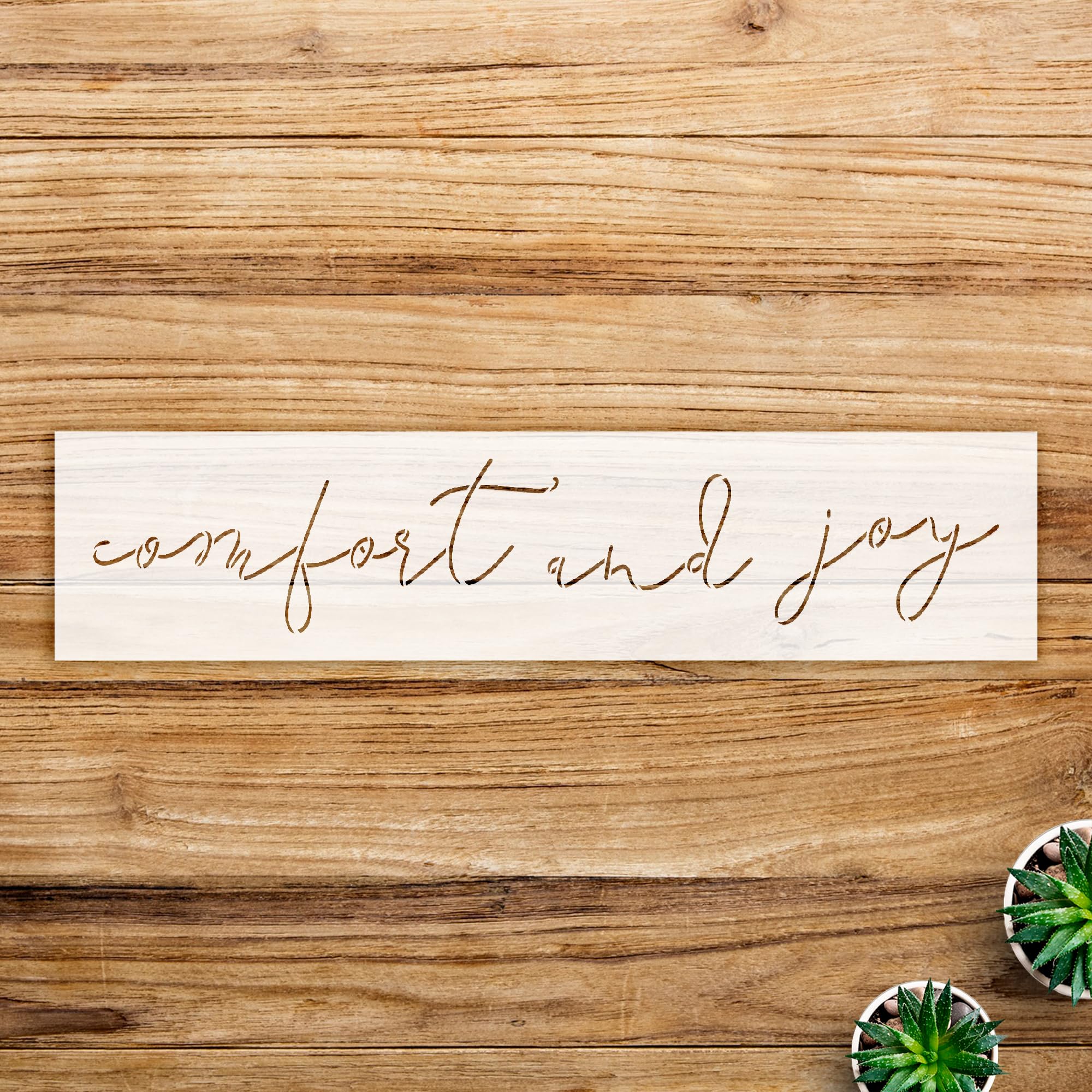 Christmas Holiday Stencil for Home Decor, Cursive Script Design for Walls, Wood, and Crafts, Perfect for DIY Projects and Seasonal Decorations - Size A3 (16.5