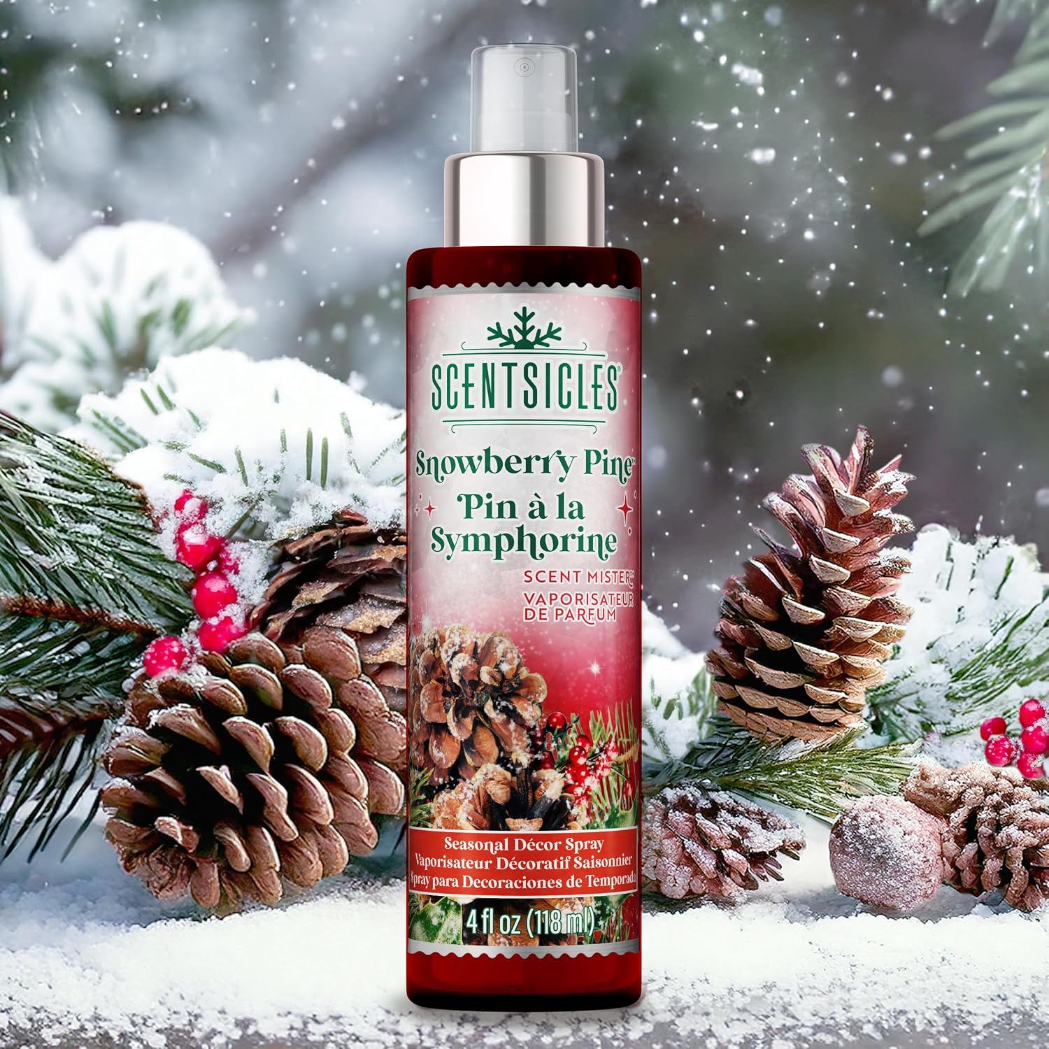 Scentsicles Snowberry Pine Scent Mister Spray 2 Pack | 4 Ounces Each Bottle