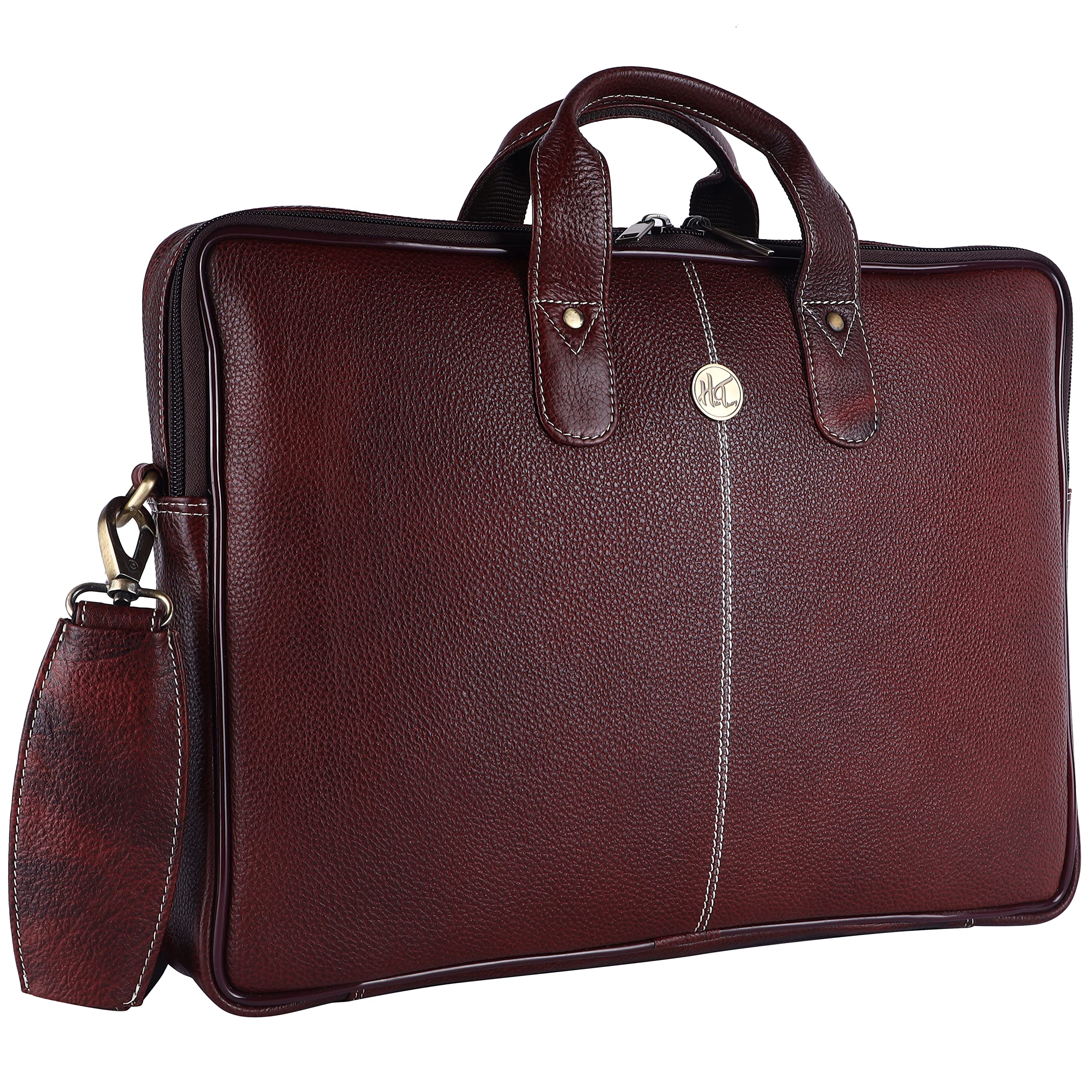 HideTheory Original Bombay Brown Leather Laptop Messenger Bag for Laptop/MacBook up to 17.3 inch (Brown) (B09YRS36QL) Amazon Price History, Amazon Price Tracker
