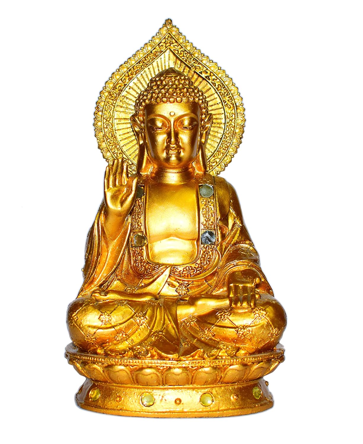 Buy SPLICE Resin Sitting Buddha with Podium Idol Statue Showpiece for