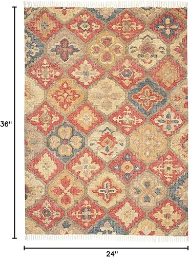 Miniatura 3 de Dash and Albert Pali - Alfombra de yute tejida a mano, 2 x 3 pies, patrón geométrico múltiple