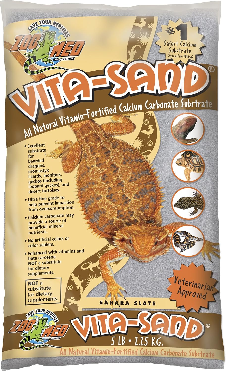 Zoo Med Vita Sand, 5 Pounds, Sahara Slate