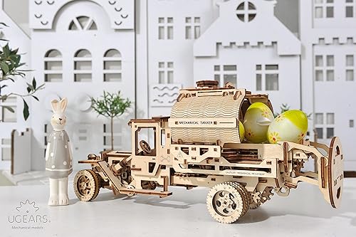 Miniatura 3 de Ugears Kit de modelo mecánico de cisterna, rompecabezas de madera 3D para adultos, camión con motor de trabajo, kits de construcción de rompecabezas