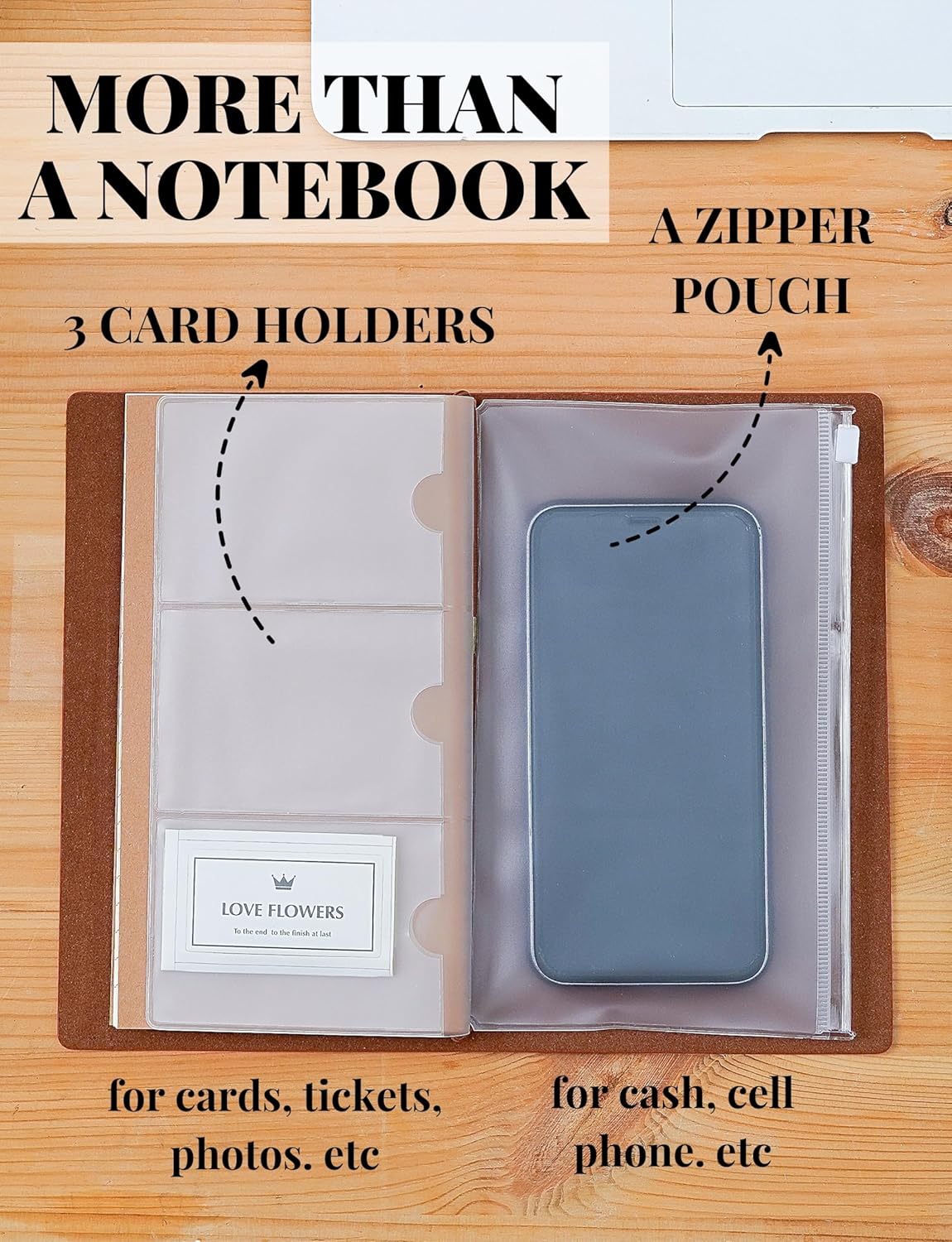 InnoBeta Writer Gifts Embossed Journal Notebook, for Men Women on Christmas, Birthday, Travel Diary, Faux Leather, 7x5 Inches - Brilliant