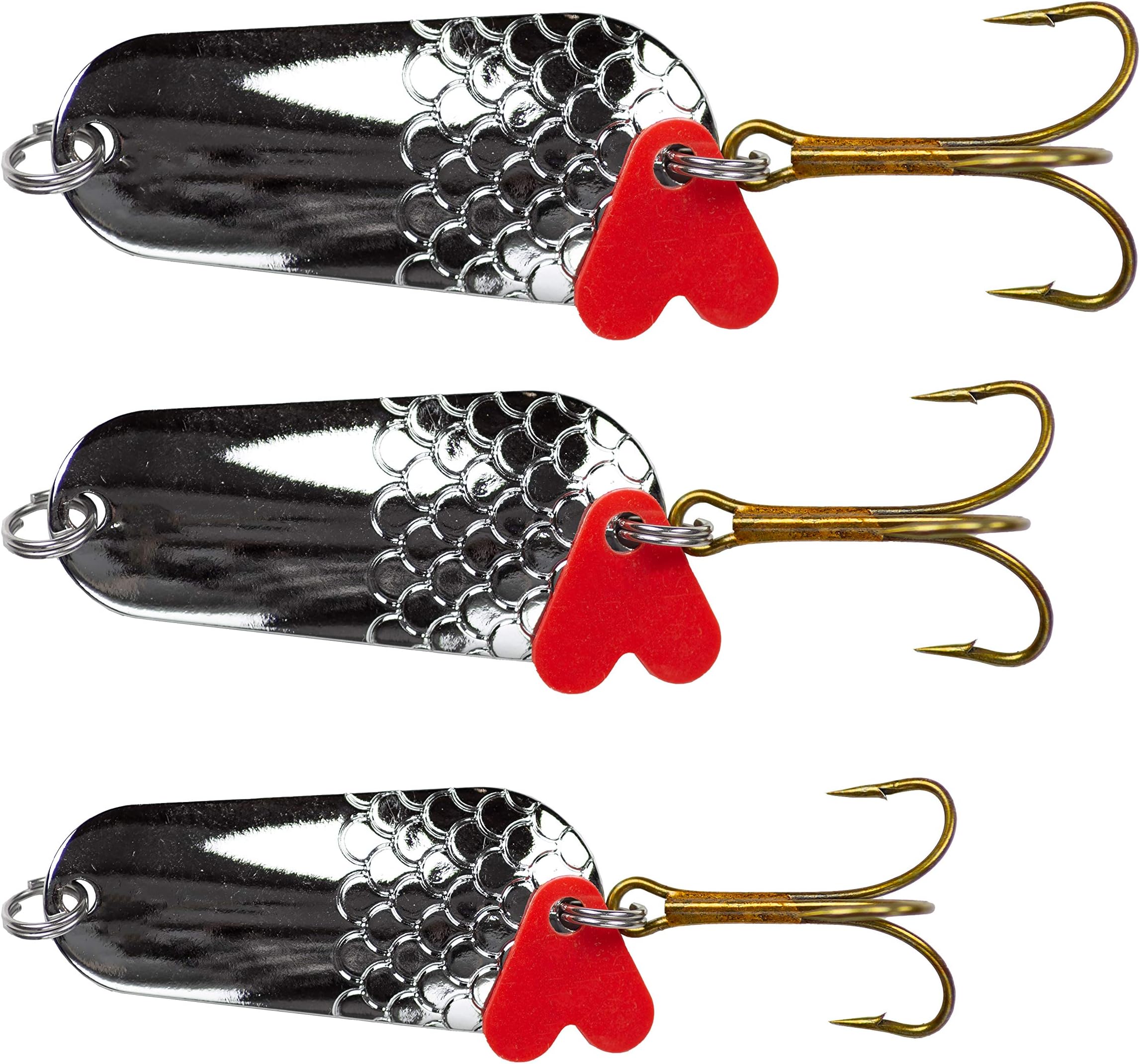 Zite Fishing Metal Spoons Lures Kit - 3Pcs Artificial Baits for Perch Pike Fish Spinning - 16-34g