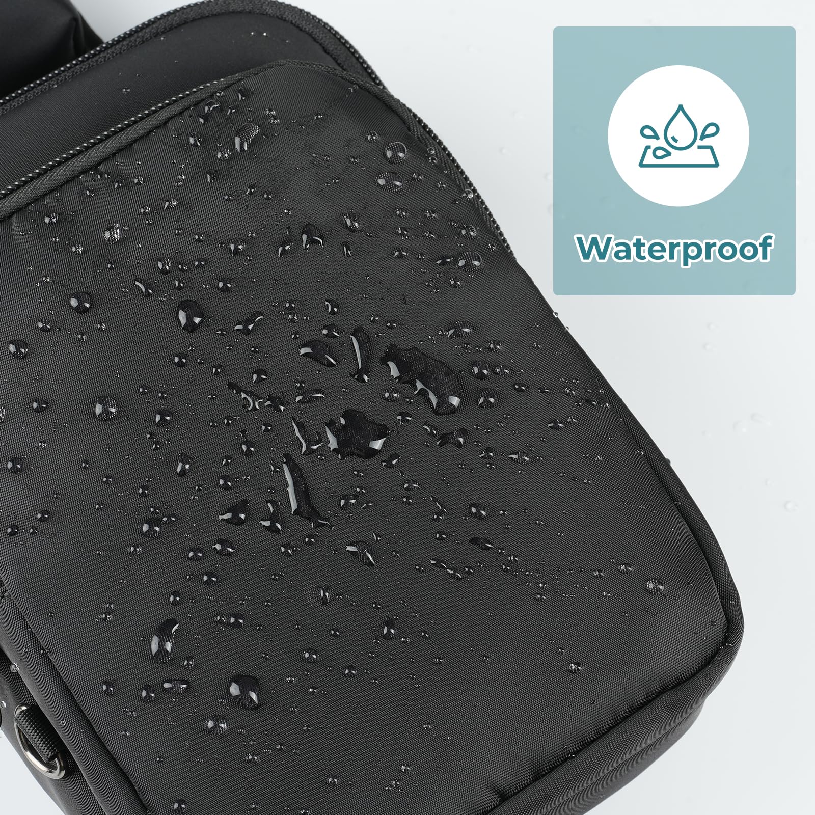 BROADREAM Borsa a tracolla, borsa a tracolla con cerniera antifurto, blocco RFID e resistente all'acqua, per viaggi, lavoro, sport