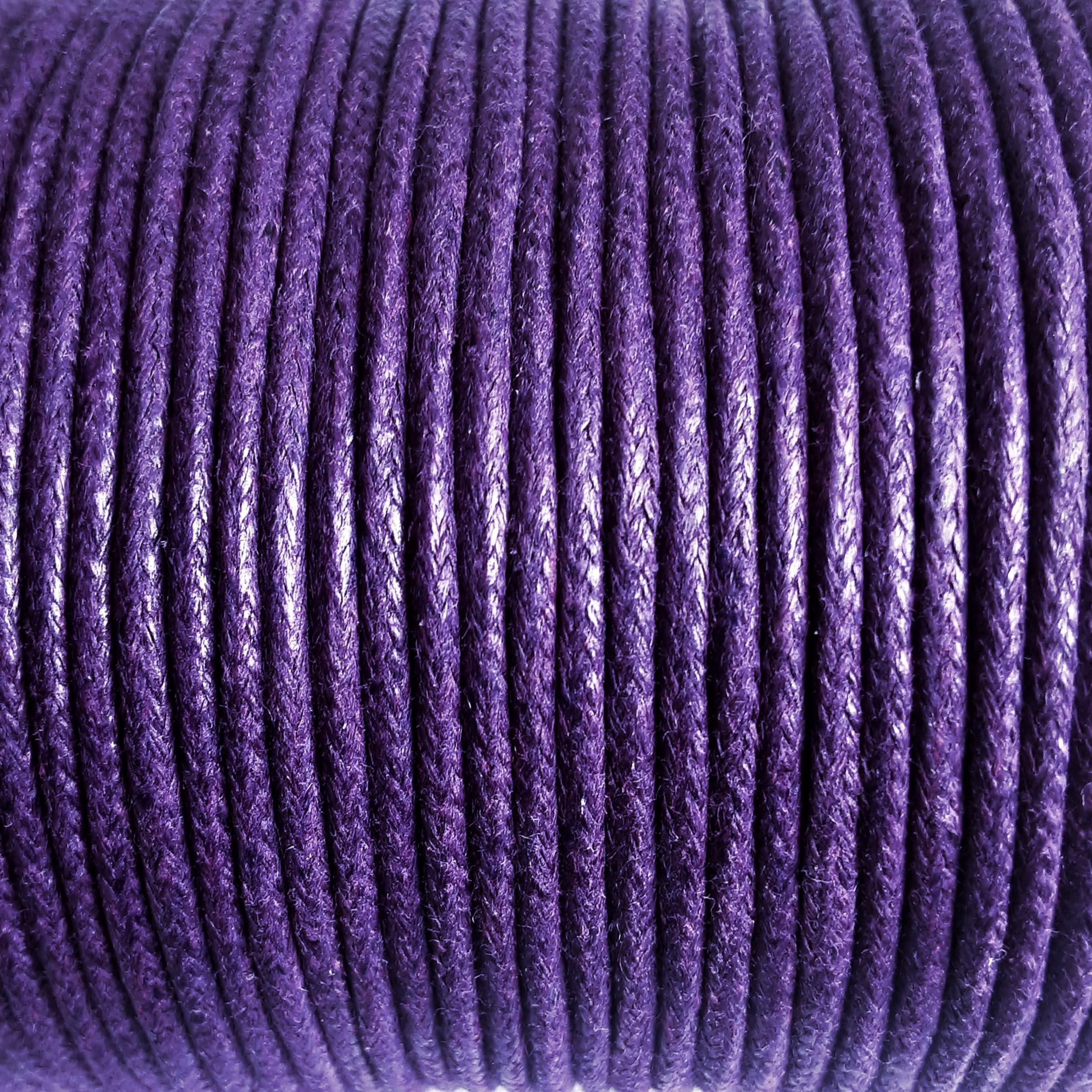 2mm Waxed Cotton Cord 6 meters (Purple)