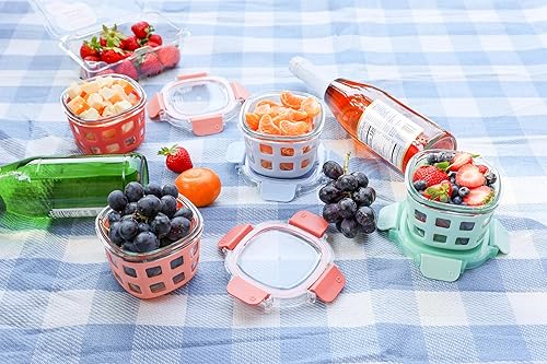 Miniatura 2 de Ello Duraglass - Juego de recipientes de vidrio para alimentos a prueba de fugas, con tapas herméticas de plástico sin BPA, aptos para lavavajillas,