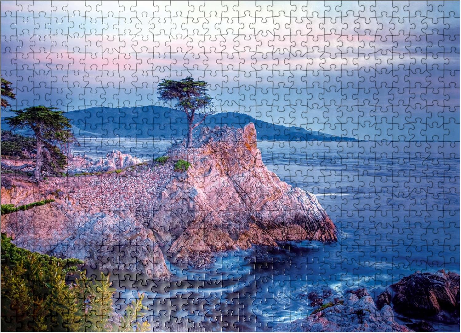 MyPuzzle Lonely Cypress, Monterey Cypress Tree On Pacific Coast Near Carmel - Premium 1000 Piece Jigsaw Puzzle for Adults