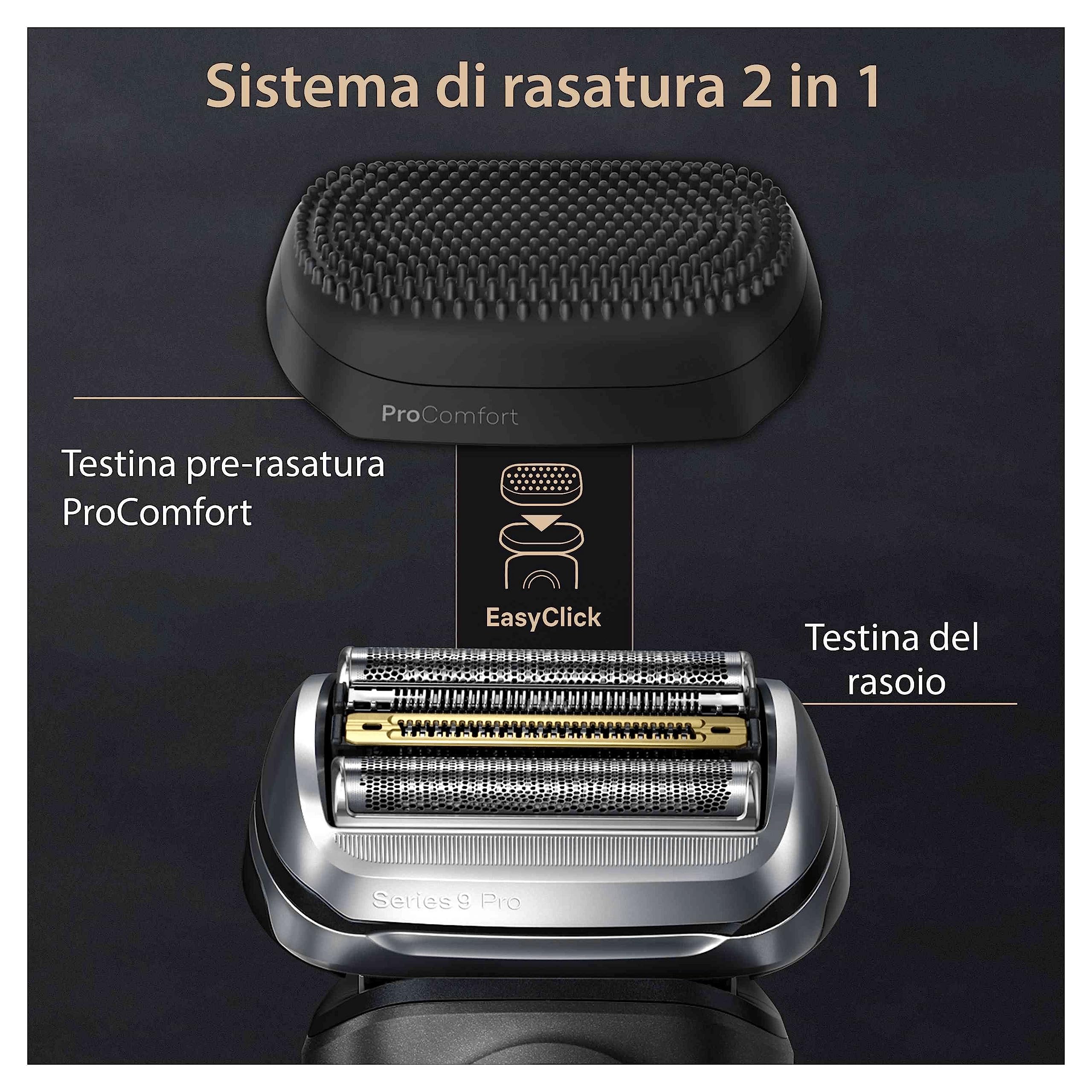 Braun Series 9 PRO +, Rasoio Elettrico Barba, Regolabarba Uomo, Rifinitore Di precisione, Custodia Viaggio, Lame Flessibili, Stazione SmartCare, , Batteria Litio Ion, Idea Regalo, 9590cc Nero