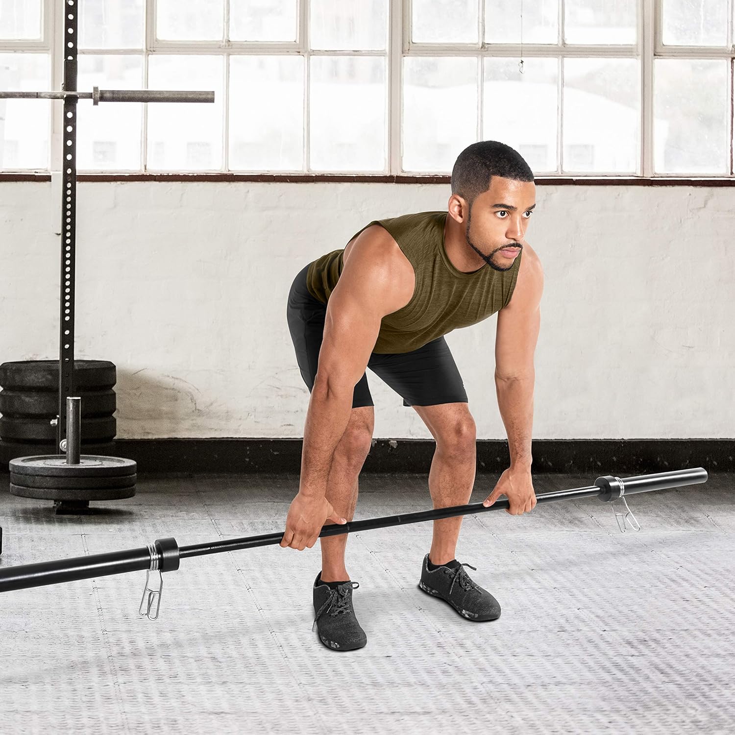 WF Athletic Supply 300 LB Cast Iron Olympic Weight Set with 7’ Olympic Bar for Muscle Toning, Strength Building, Weight Loss - Multiple Choices Available (a. Charcoal) : Sports & Outdoors