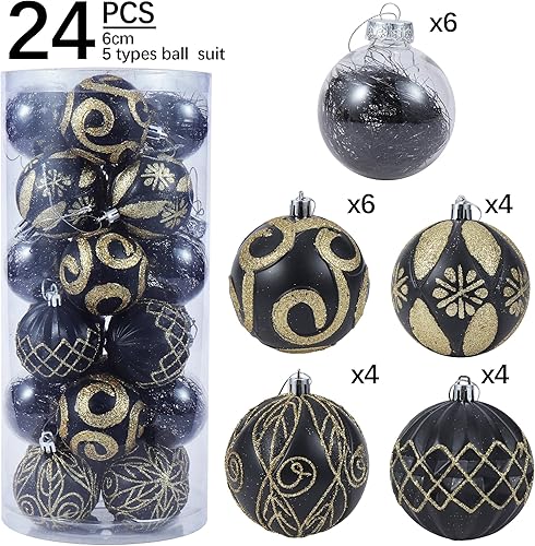 Miniatura 3 de BIU Adornos de bola de Navidad de 2.36 pulgadas, inastillables, juego de adornos de Navidad grandes, decoración para árbol de Navidad, corona de