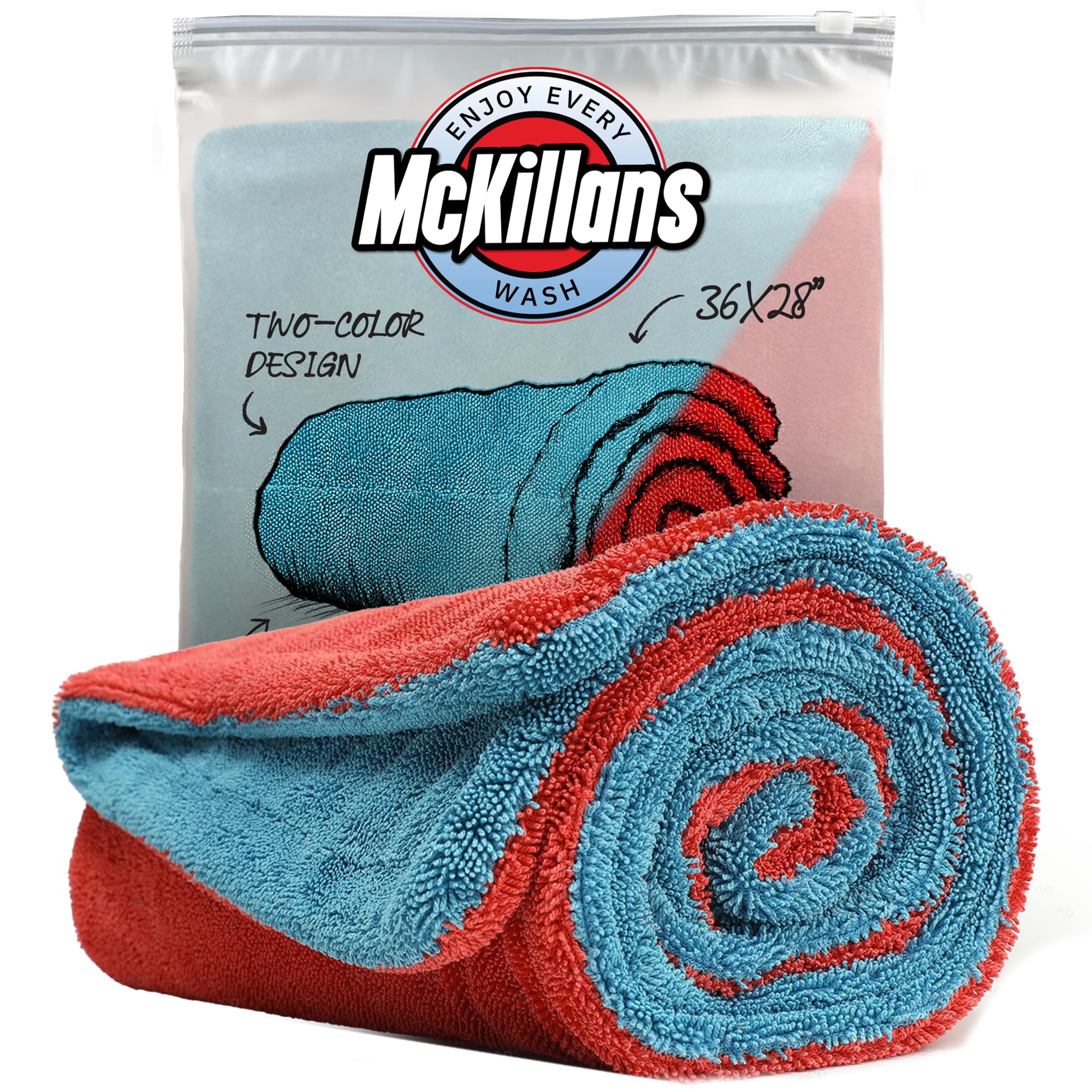 McKillans Extra Large Dual-Color Car Drying Towel XL