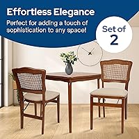 Vista 5 de Stakmore - Juego de 2 sillas plegables con respaldo de caña francesa