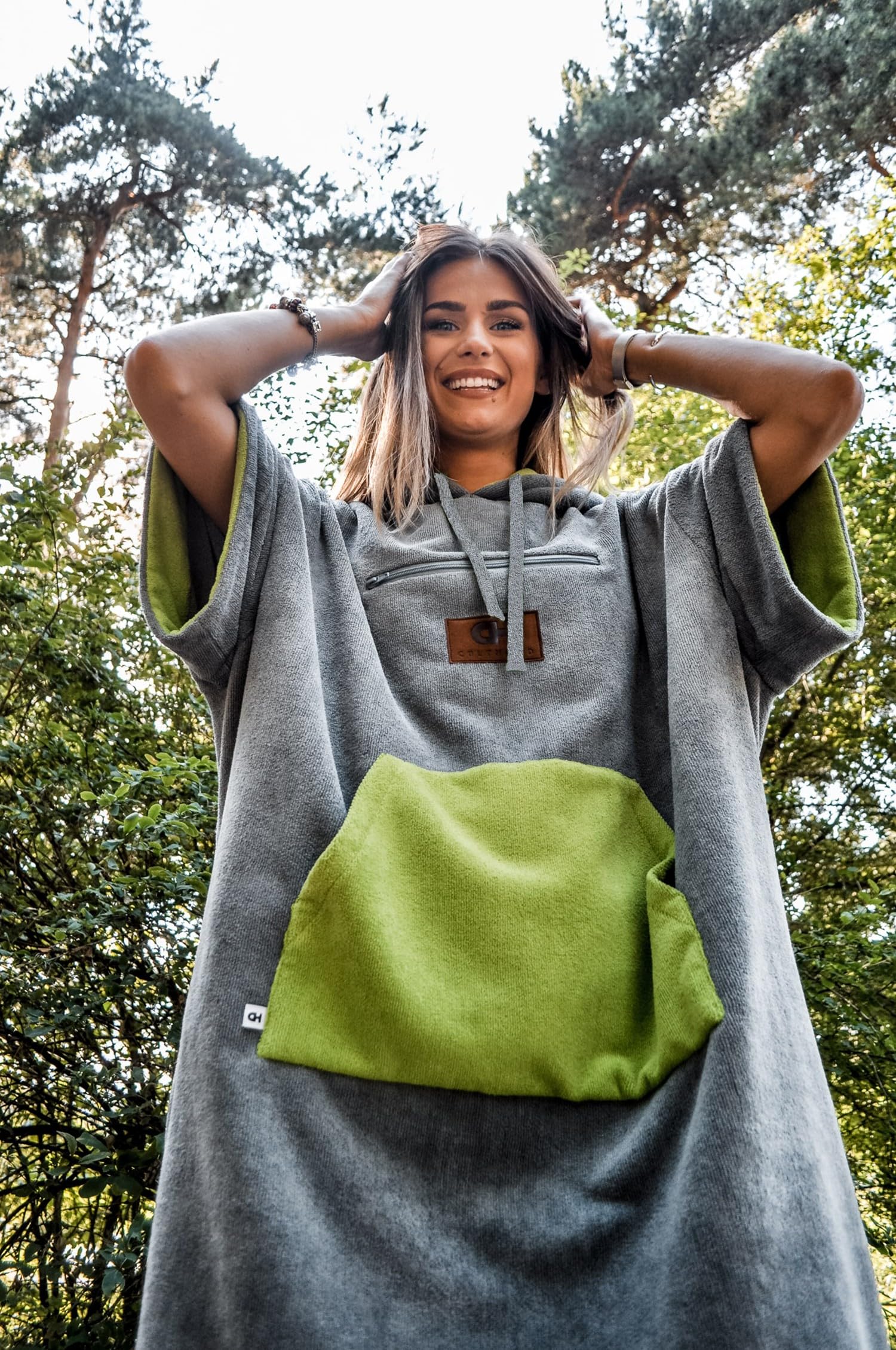 CULTHOOD Poncho Surf Toalla Playa Mujer, Hombre y Adolescentes, Bata Manta Cambiador Surf con Cremallera Bolsillo Toalla Microfibra Playa Grande Noches frías.
