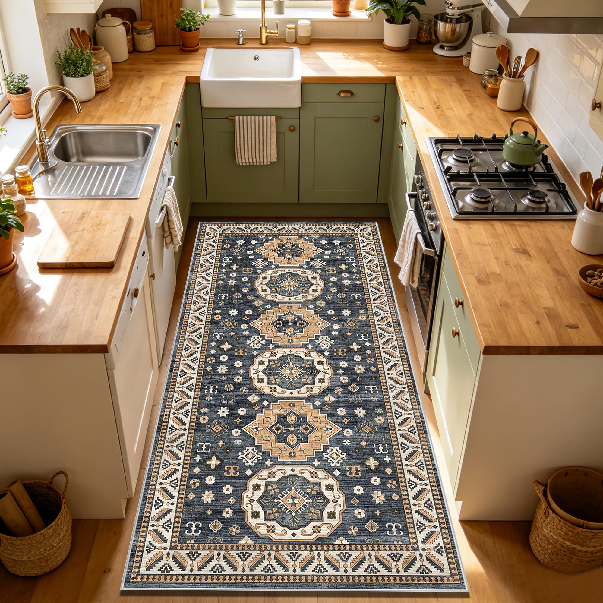 Tapis couloir long doux antidérapant 50 x 200 cm pour maison moderne