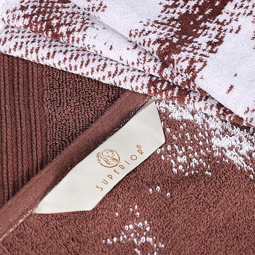 Miniatura 5 de Superior Juego de 4 toallas de baño de algodón sólido y mármol, de secado rápido, grandes, altamente absorbentes, suaves, modernas, accesorios