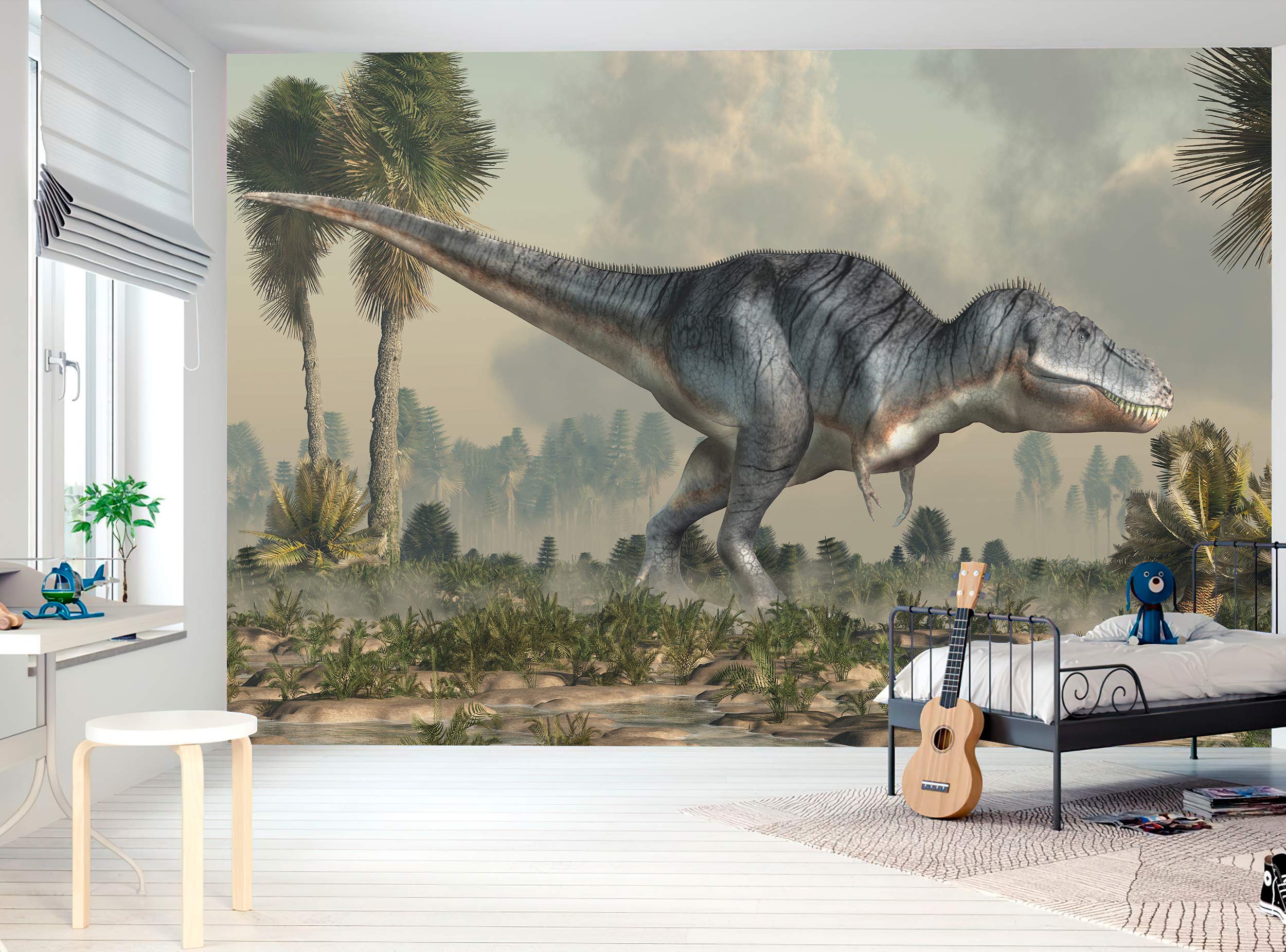 Papel pintado 3D Dinosaurio Tyrannosaurus Rex mural de pared para niños adolescentes dormitorio decoración de pared W 366 cm x H 254 cm papel pintado murales imagen gigante papel cartel