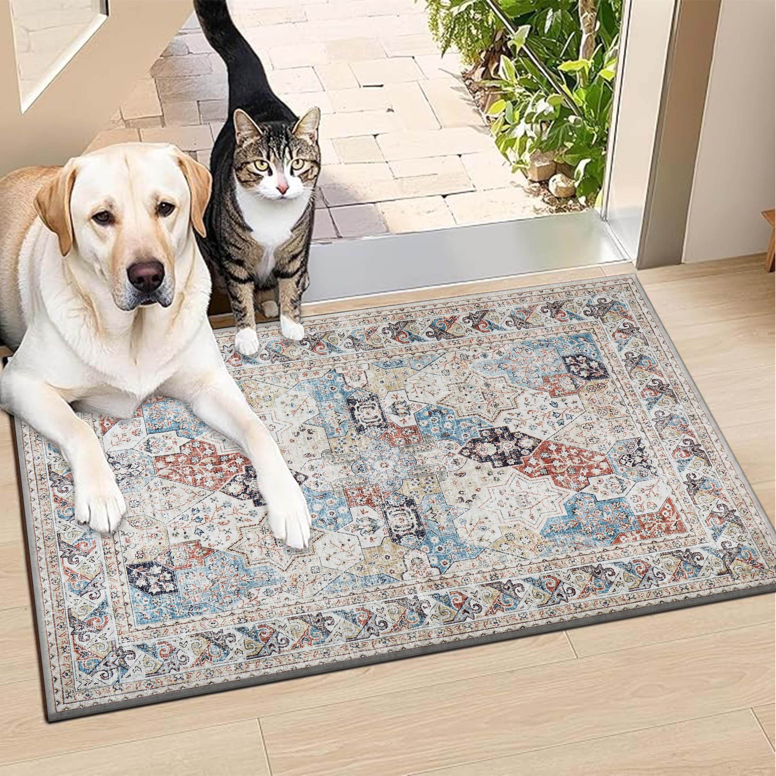 BedLooms Washable Door Mats Indoor & Outdoor - Non-Slippery Heavy Duty Front Door Mat - Stylish & Perfect Dust Grabbing Doormats - Super Absorbent Entrance Mat (Coastal, 40cm x 60cm) โ image 1
