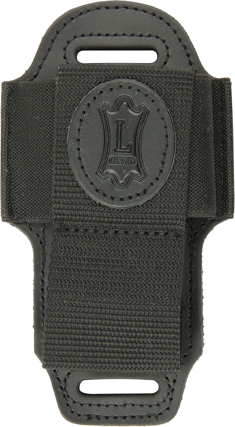 Levy's Leathers 4.5" Extra-Long Garment Leather Guitar Strap and Wireless Receiver Holder Bundle | Black