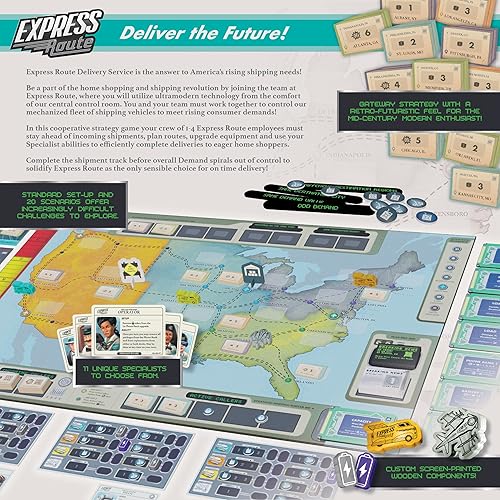 Miniatura 4 de Juego de mesa Express Route | Juego de mesa cooperativo de estrategia ligera para adultos y familia | A partir de 10 años | 1 a 4 jugadores | Tiempo