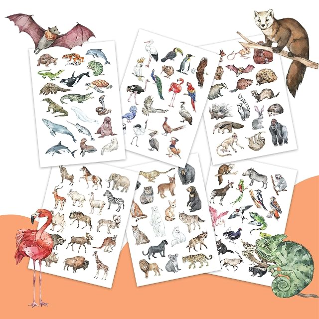 Foto 5 de 6 de Papierdrachen 100 tatuajes infantiles especialmente hipoalergénicos - animales del mundo