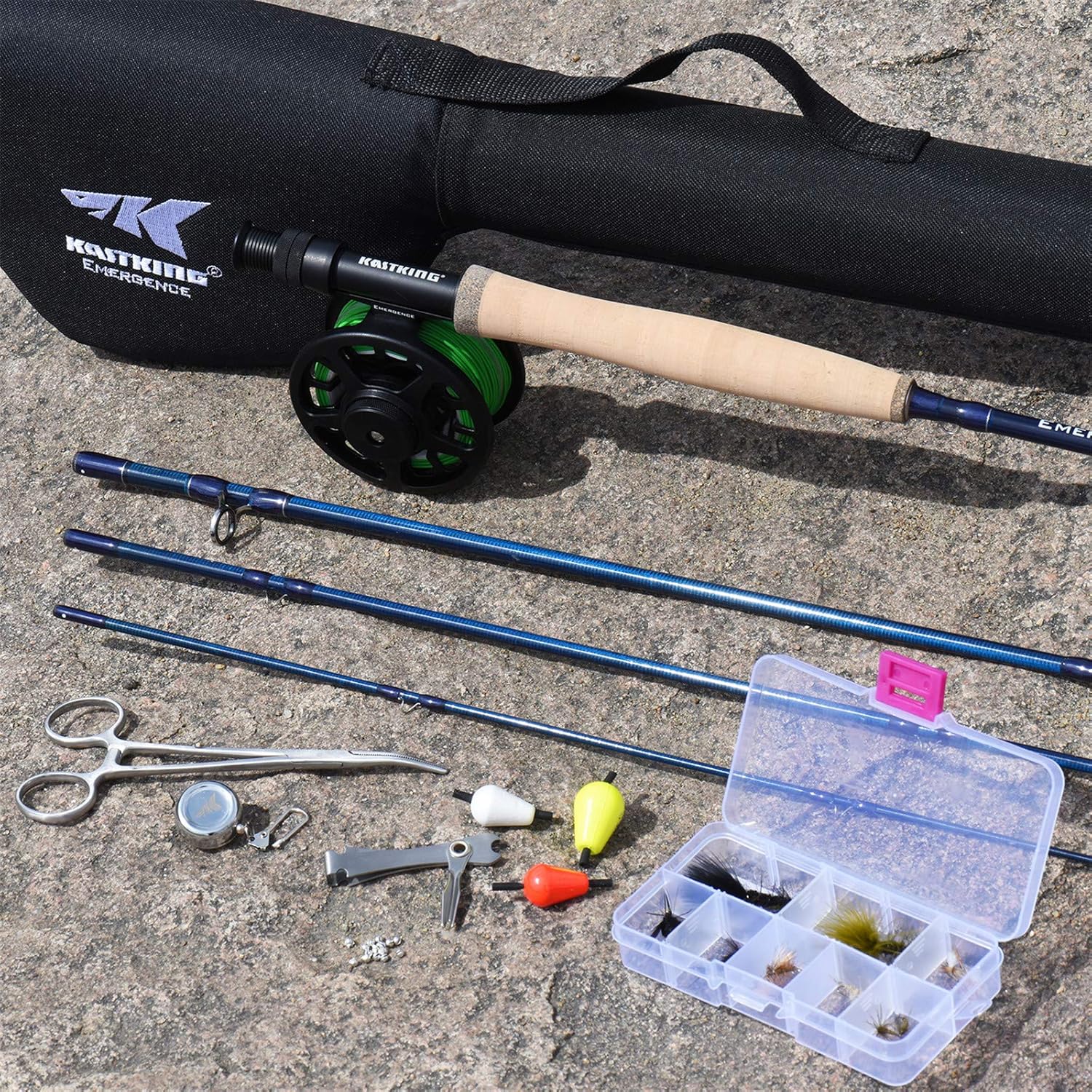 KastKing Emergence Fly Fishing Combo,8 Wt,9ft Full Handle,7 or 8 Reel : Sports & Outdoors