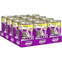 Whiskas Cibo umido per gatti Adult 1+ con pollo in gelatina, 12 lattine (12 x 400 g)