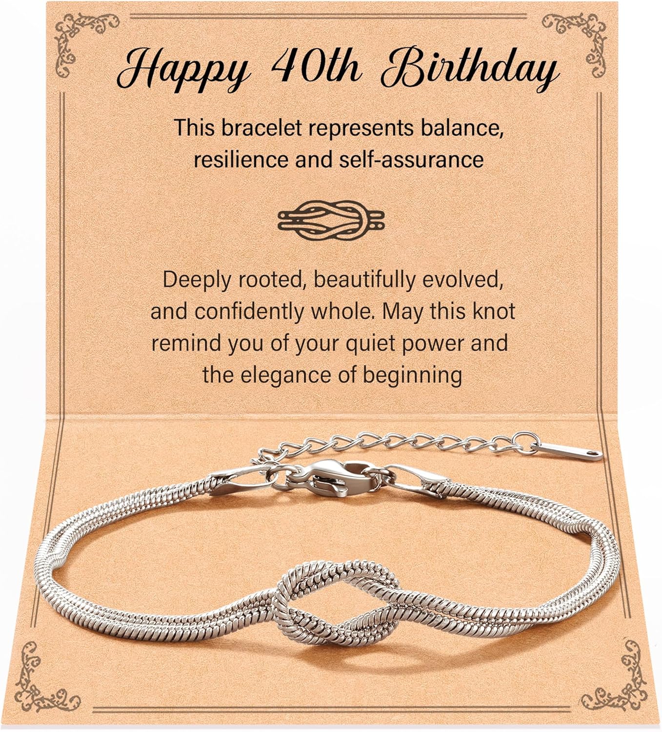 Tarsus Love Knot Bracelet Birthday Jewelry, 16th/18th/21st/30th/40th/50th Birthday Gifts for Women Her Girls Female