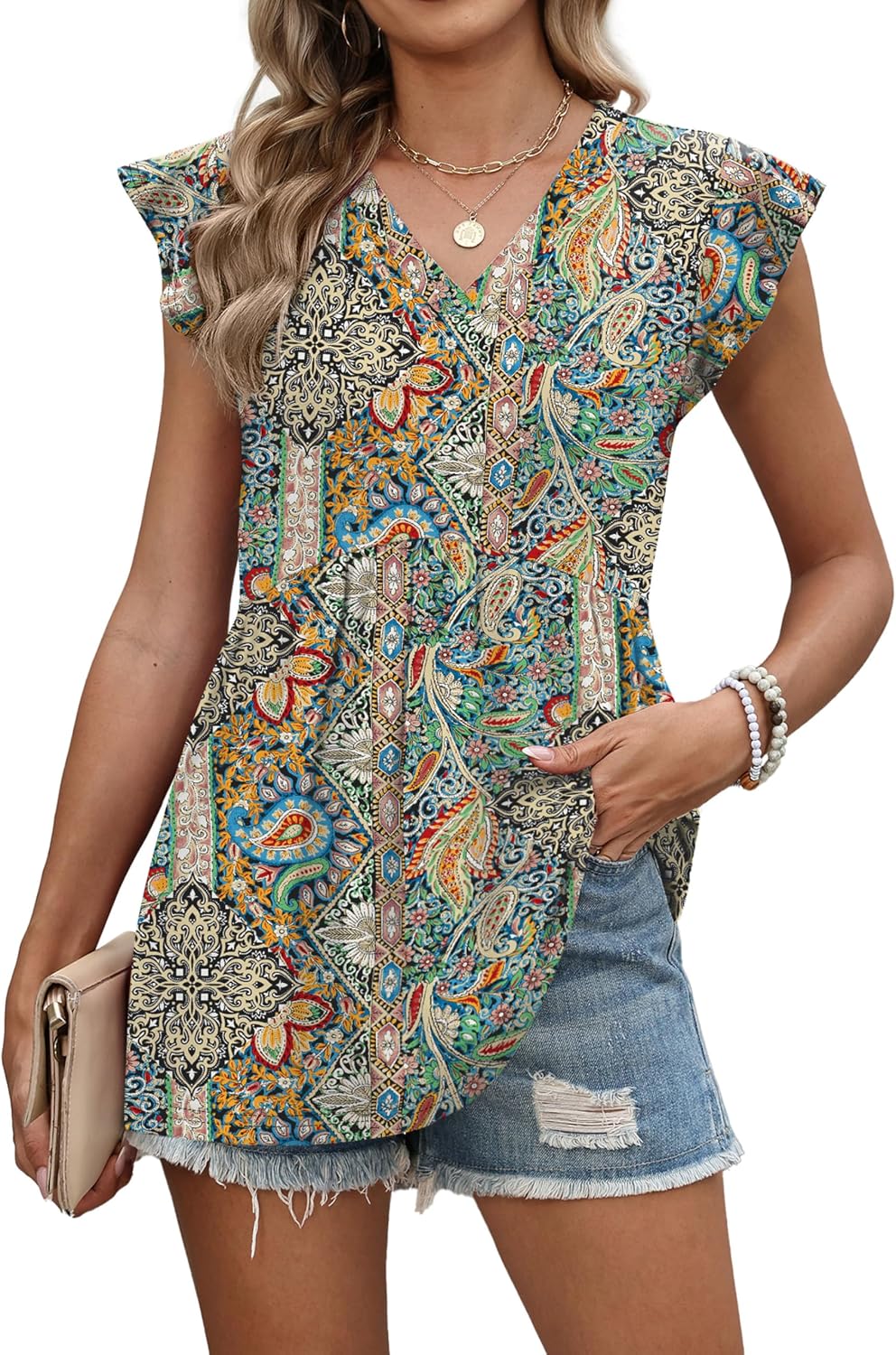 WIHOLL Womens Summer Tops 2026 Babydoll Shirts Ruffle Sleeve Spring Outfits Dressy Casual Blouses image 3