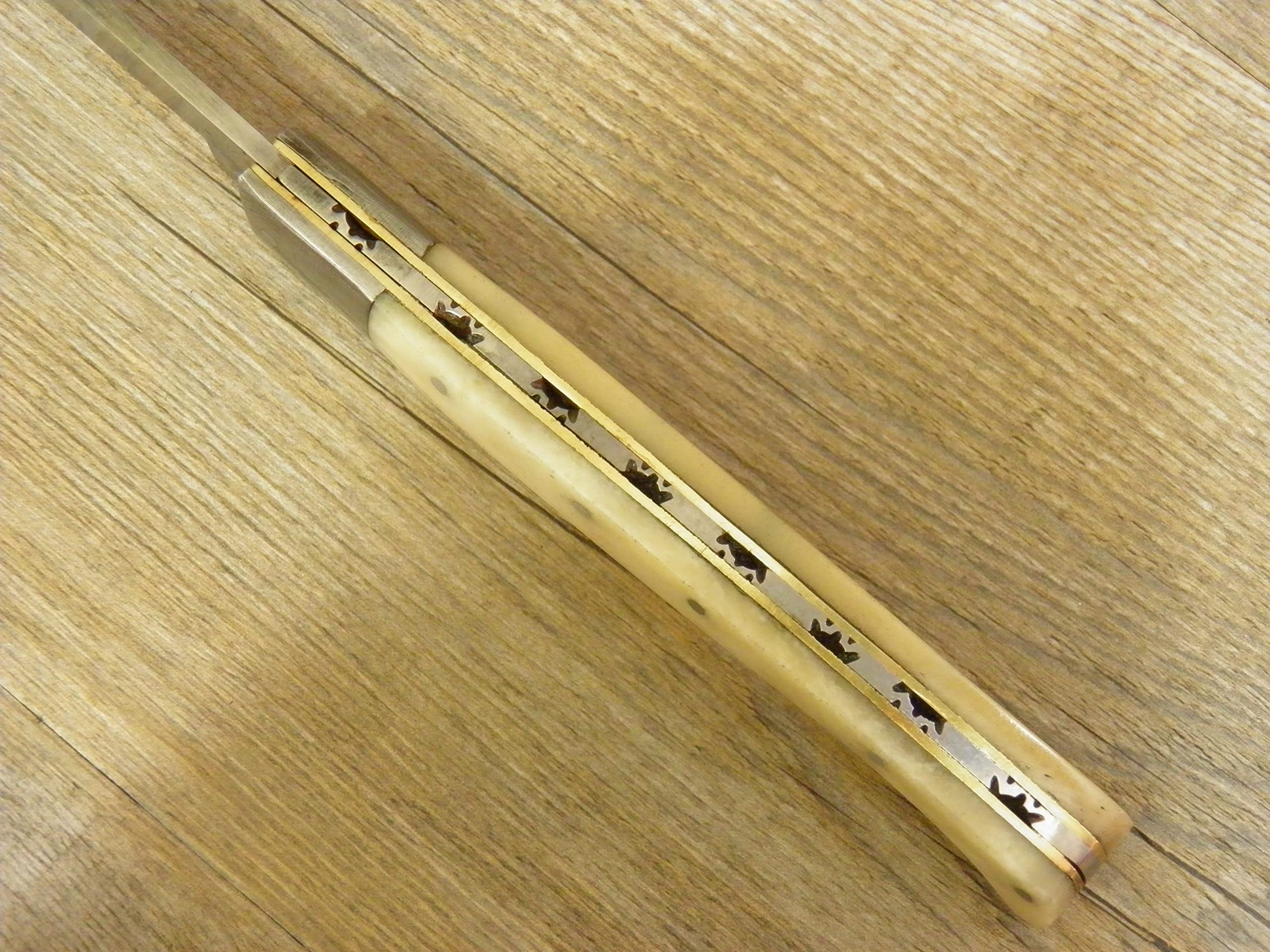 Coltello sardo Pattada Damasco Manico in osso di tibia 22 cm sardegna